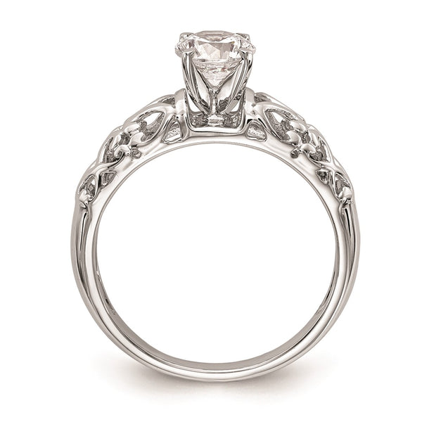 14K White Gold Filigree Heart Engagement Ring Setting - Style GR1-1030525