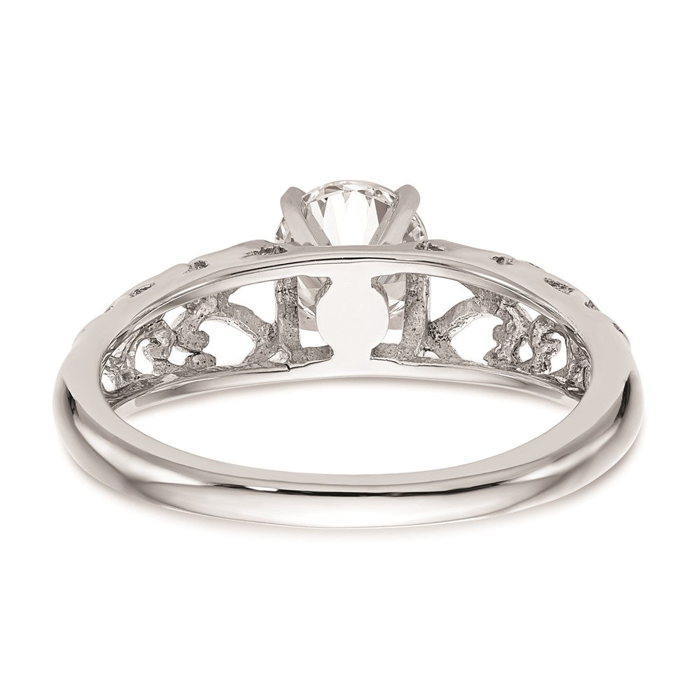Exclusive 14K White Gold Filigree Heart Engagement Ring Setting - Affordable Price