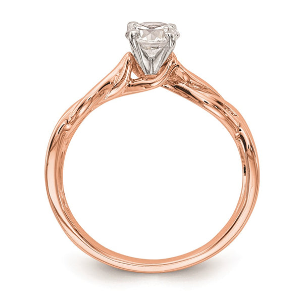 14K Rose Gold Twist Engagement Ring Setting