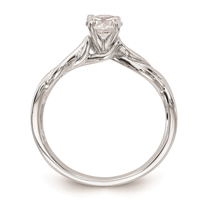 Buy High-Quality 14K White Gold Twist Solitaire Engagement Ring Mounting-2