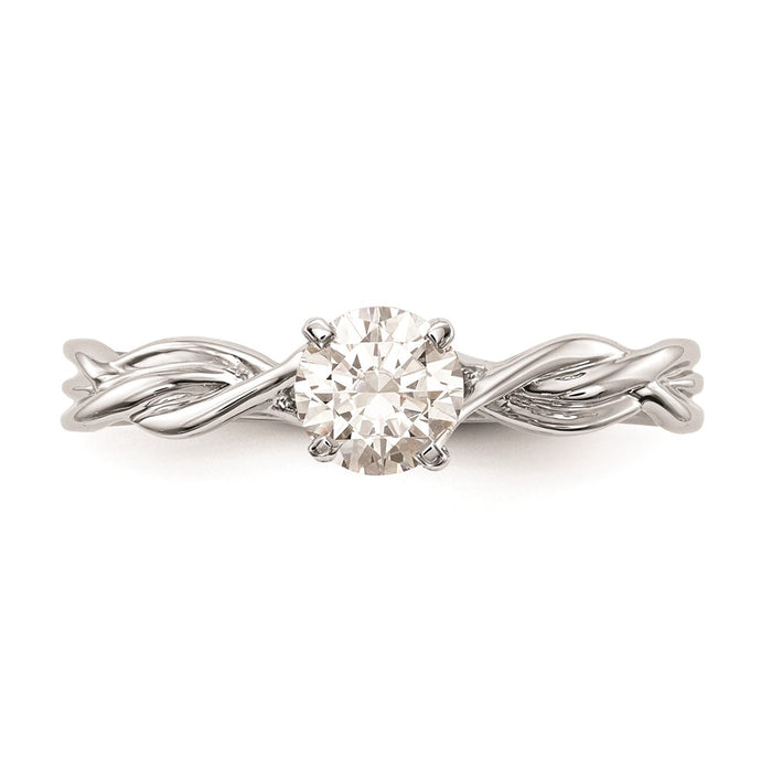 Buy High-Quality 14K White Gold Twist Solitaire Engagement Ring Mounting-4