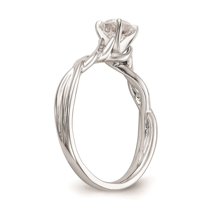 Buy High-Quality 14K White Gold Twist Solitaire Engagement Ring Mounting-6