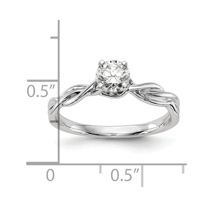 Buy High-Quality 14K White Gold Twist Solitaire Engagement Ring Mounting-7