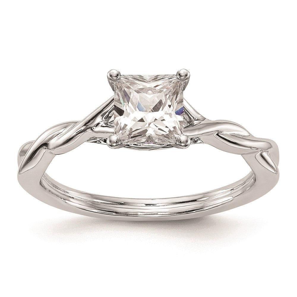 Buy Exclusive 14K White Gold Twisted Solitaire Engagement Ring Setting - Stylish Design