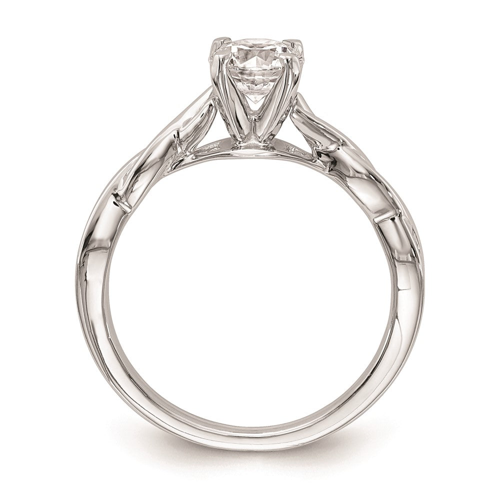 Buy Exclusive 14K White Gold Twisted Solitaire Engagement Ring Setting - Stylish Design
