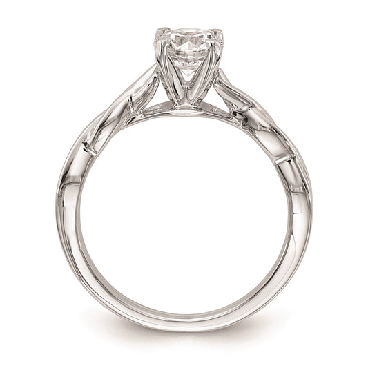 Buy Exclusive 14K White Gold Twisted Solitaire Engagement Ring Setting - Stylish Design