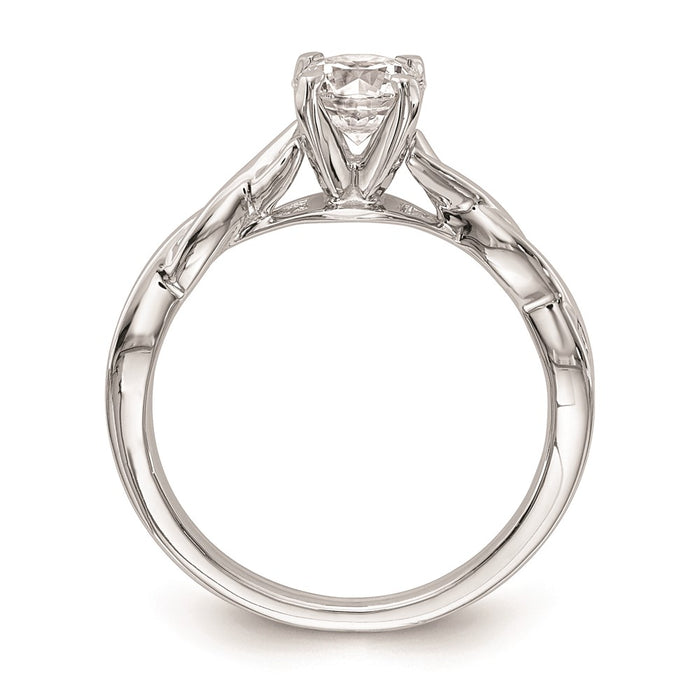 Buy Exclusive 14K White Gold Twisted Solitaire Engagement Ring Setting - Stylish Design-2