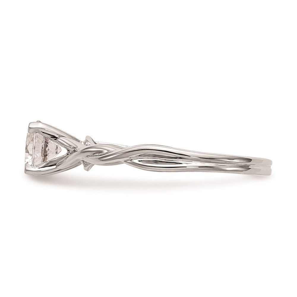 Buy Exclusive 14K White Gold Twisted Solitaire Engagement Ring Setting - Stylish Design