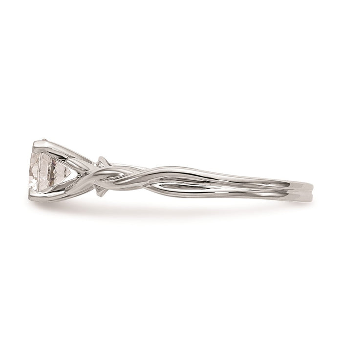 Buy Exclusive 14K White Gold Twisted Solitaire Engagement Ring Setting - Stylish Design-3