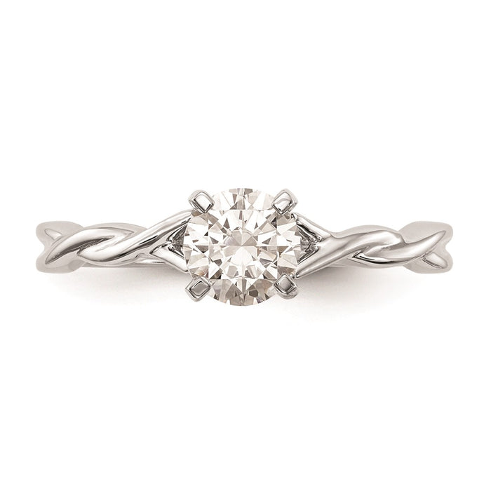Buy Exclusive 14K White Gold Twisted Solitaire Engagement Ring Setting - Stylish Design-4