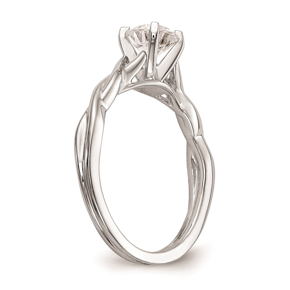 Buy Exclusive 14K White Gold Twisted Solitaire Engagement Ring Setting - Stylish Design