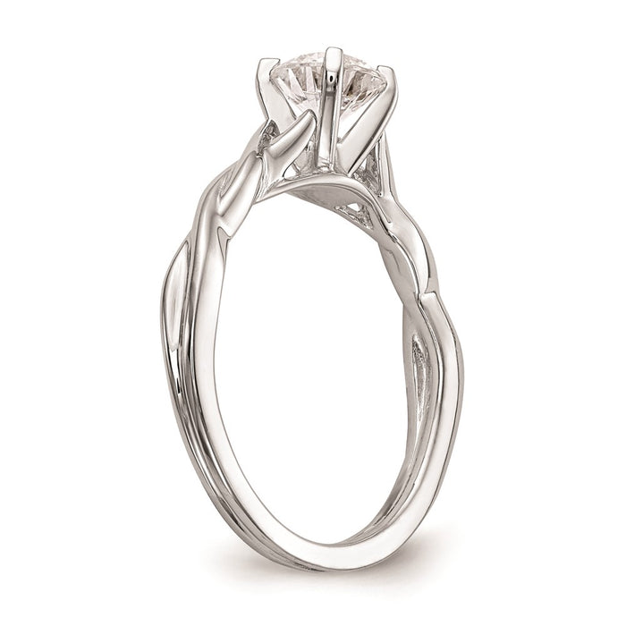Buy Exclusive 14K White Gold Twisted Solitaire Engagement Ring Setting - Stylish Design-6
