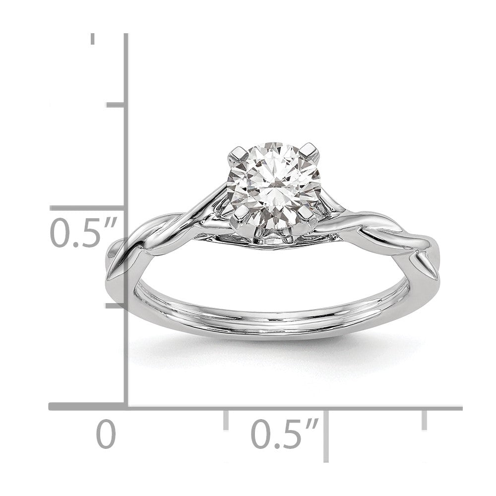 Buy Exclusive 14K White Gold Twisted Solitaire Engagement Ring Setting - Stylish Design