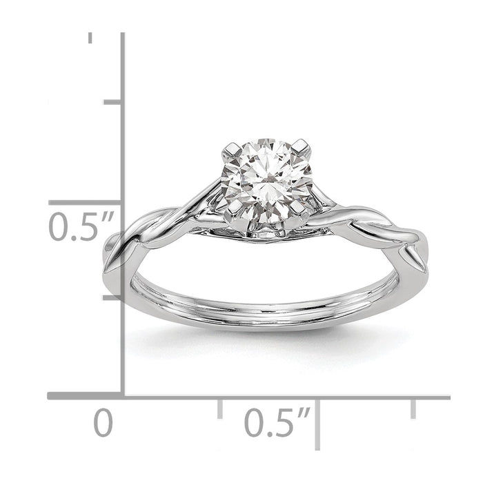 Buy Exclusive 14K White Gold Twisted Solitaire Engagement Ring Setting - Stylish Design-9