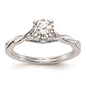 Buy Exclusive 14K White Gold Twisted Solitaire Engagement Ring Setting - Stylish Design-1