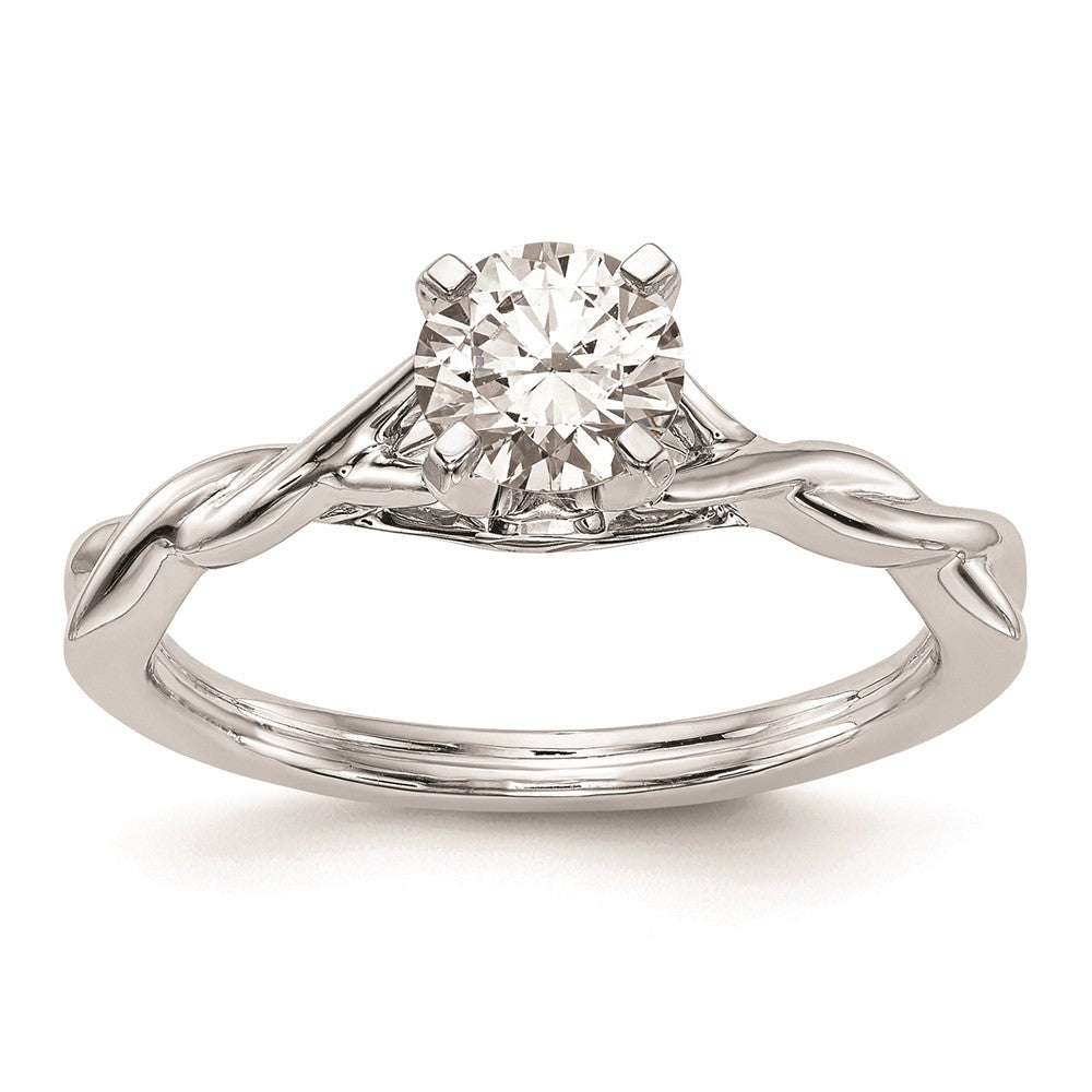 Buy Exclusive 14K White Gold Twisted Solitaire Engagement Ring Setting - Stylish Design