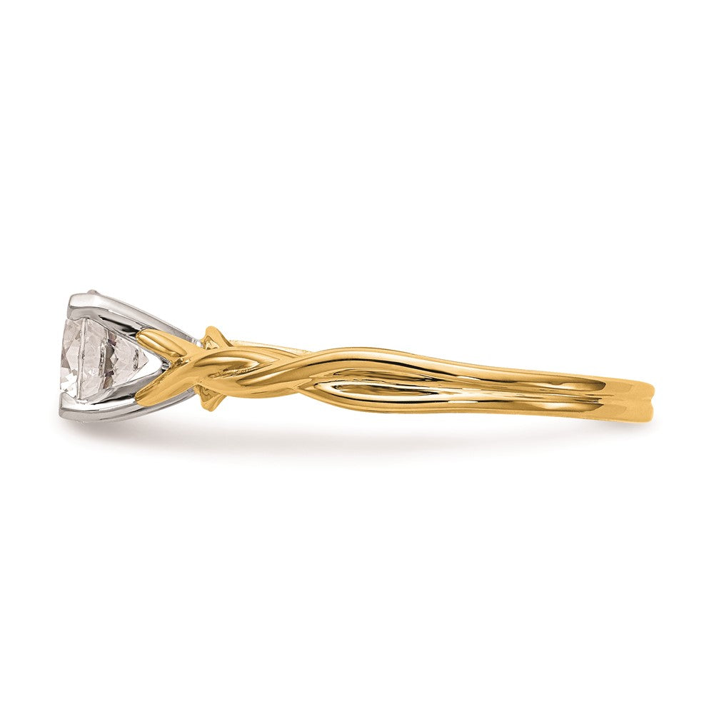 Exclusive 14K Gold Twist Solitaire Engagement Ring Setting - Stylish Design