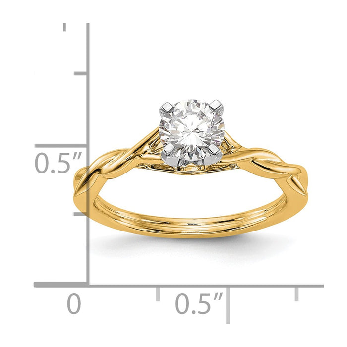 Exclusive 14K Gold Twist Solitaire Engagement Ring Setting - Stylish Design-7