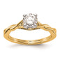 Exclusive 14K Gold Twist Solitaire Engagement Ring Setting - Stylish Design-1