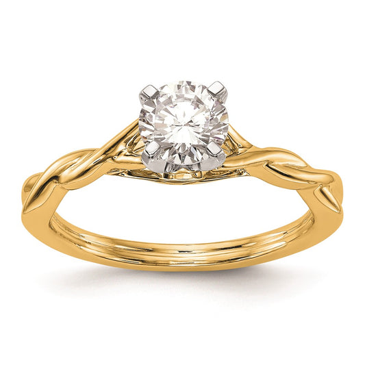 Exclusive 14K Gold Twist Solitaire Engagement Ring Setting - Stylish Design