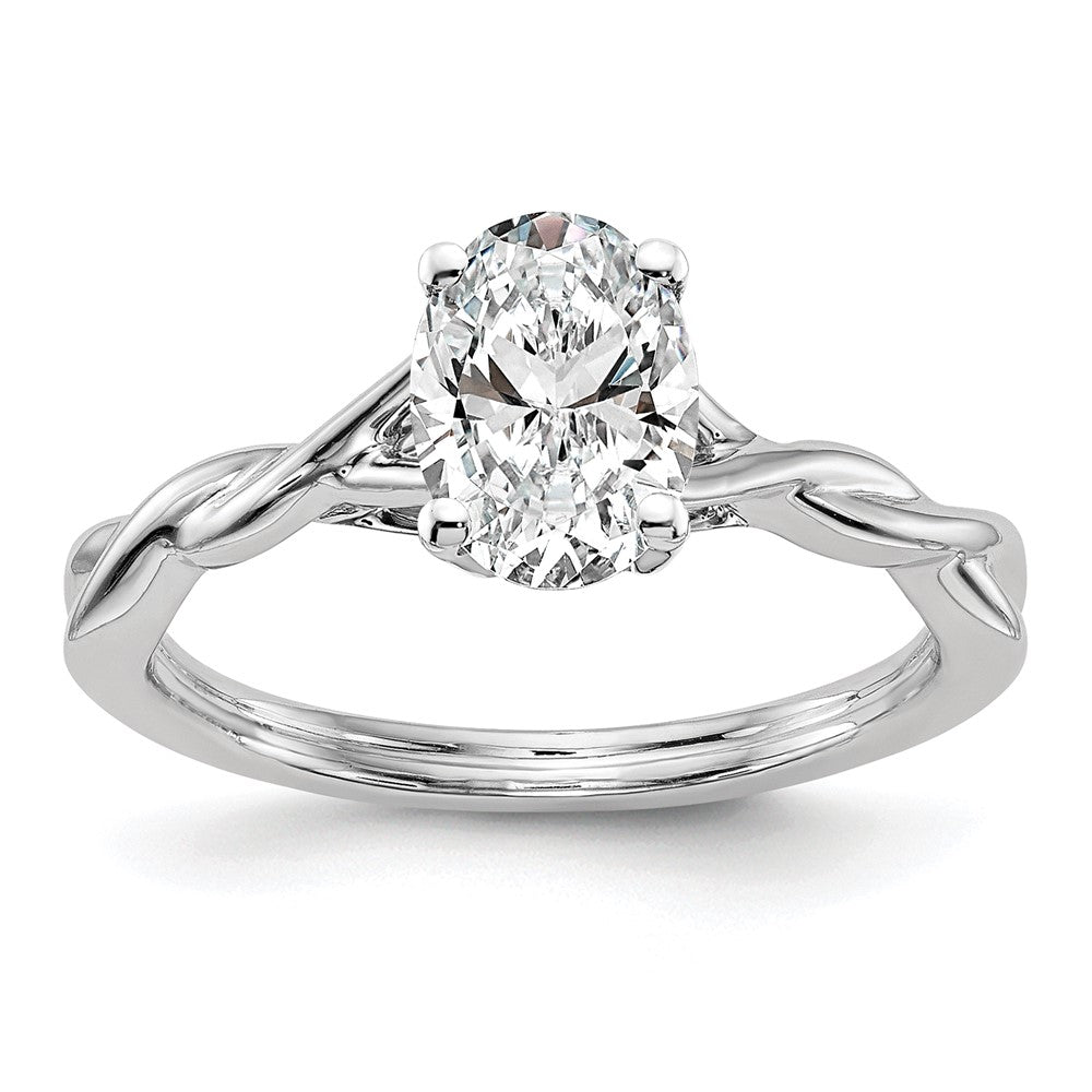 Buy Exclusive 14K White Gold Twisted Solitaire Engagement Ring Setting - Stylish Design