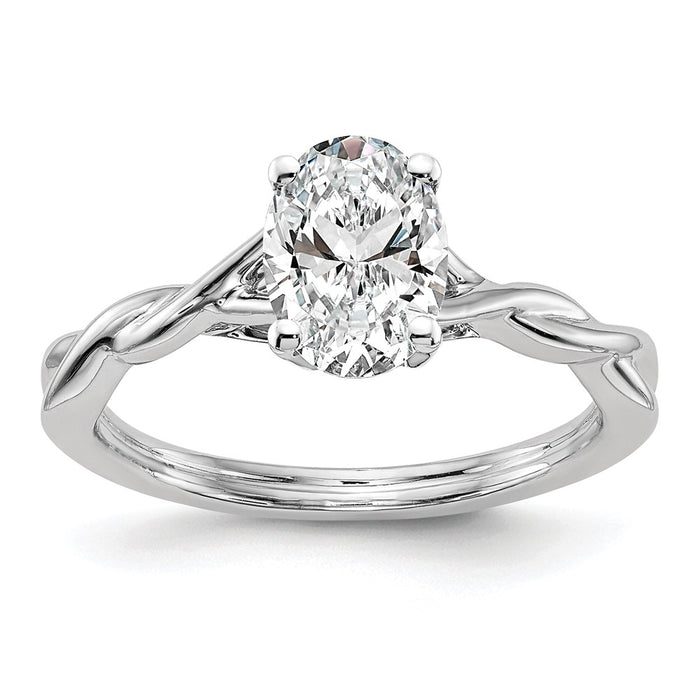Buy Exclusive 14K White Gold Twisted Solitaire Engagement Ring Setting - Stylish Design-7