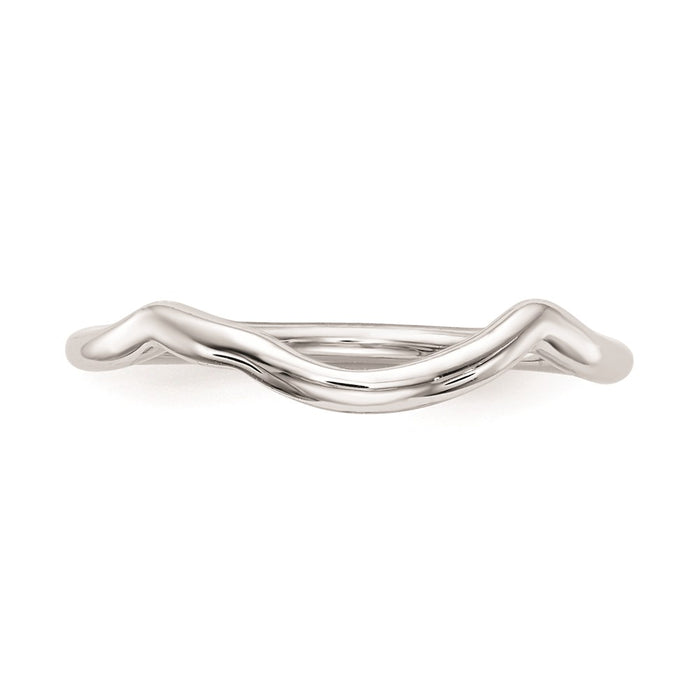 High-Quality 14K White Gold Sleek Polished Contour Wedding Ring - Stylish Value-4
