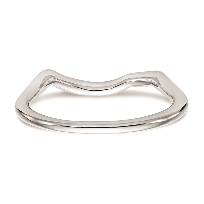 High-Quality 14K White Gold Sleek Polished Contour Wedding Ring - Stylish Value-5