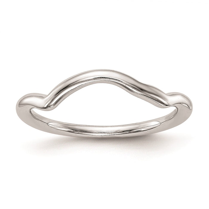 High-Quality 14K White Gold Sleek Polished Contour Wedding Ring - Stylish Value-7