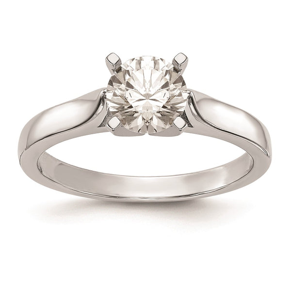 14K White Gold 2.5mm Wide Solitaire Engagement Ring Setting