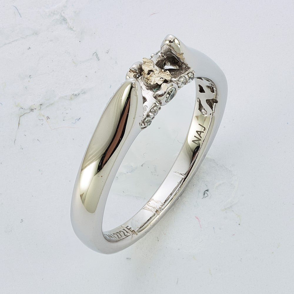 Buy Exclusive 14K White Gold Engagement Ring, .07 Carat Diamond, Stylish Design