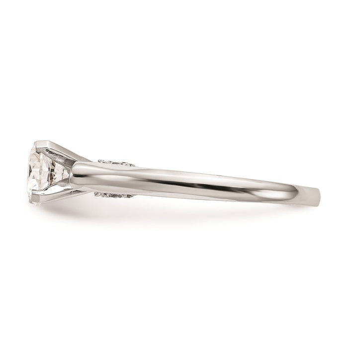 Exclusive 14K White Gold Leaf Design Solitaire Engagement Ring Setting-3