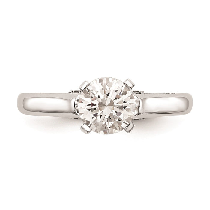 Exclusive 14K White Gold Leaf Design Solitaire Engagement Ring Setting-4