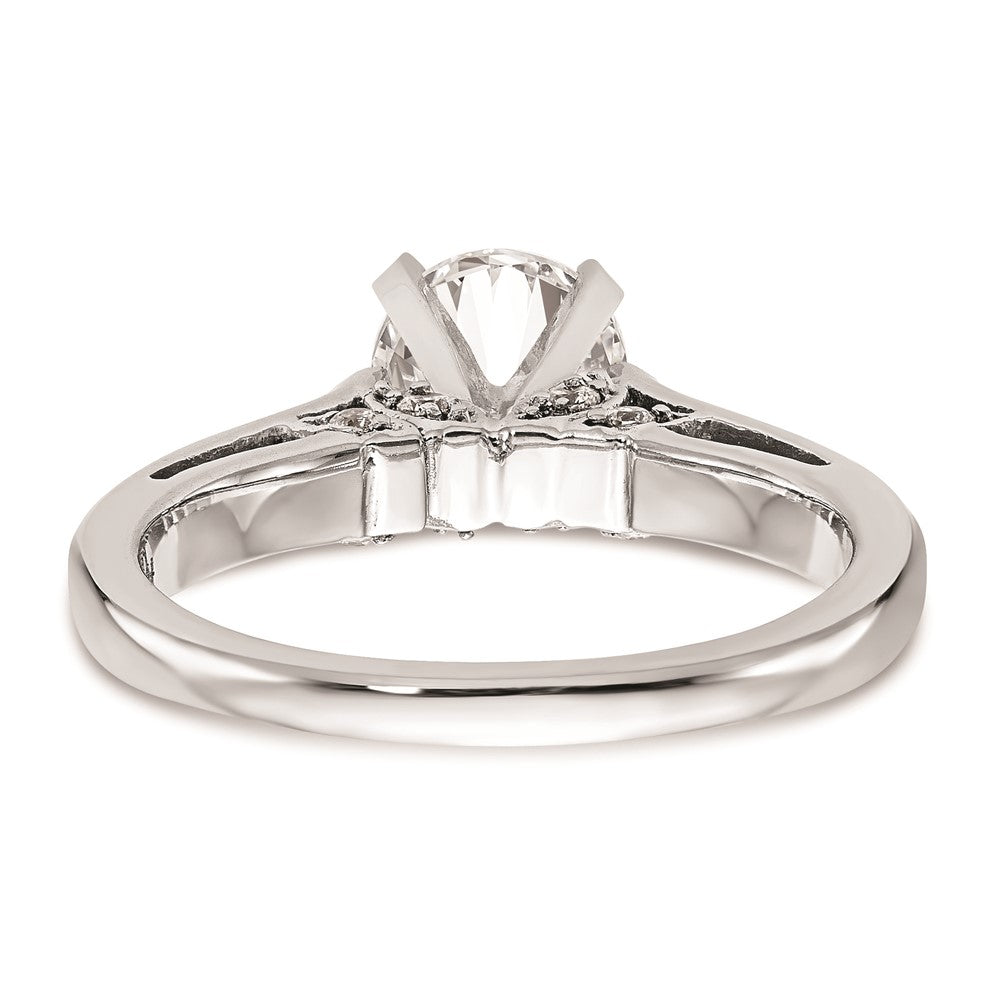 Exclusive 14K White Gold Leaf Design Solitaire Engagement Ring Setting