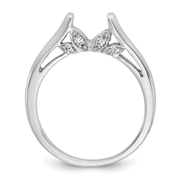 14K White Gold Semi-Mount Engagement Ring with 1/10 Carat Diamond
