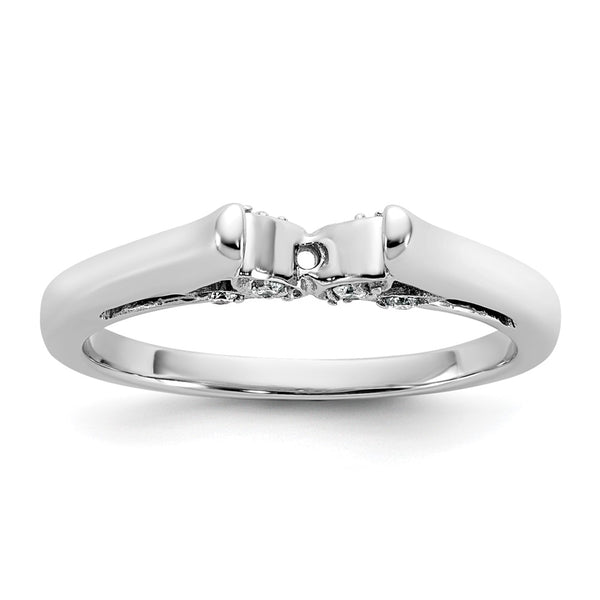 14K White Gold Semi-Mount Engagement Ring with 1/10 Carat Diamond