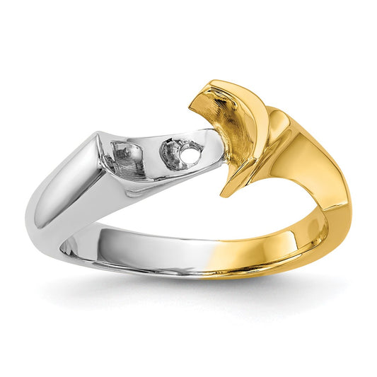 Buy Exclusive 14K Two-Tone Solitaire Engagement Ring Mounting - Stylish Design