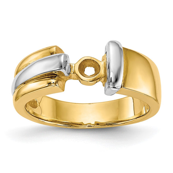 14K Two-Tone Solitaire Engagement Ring Setting