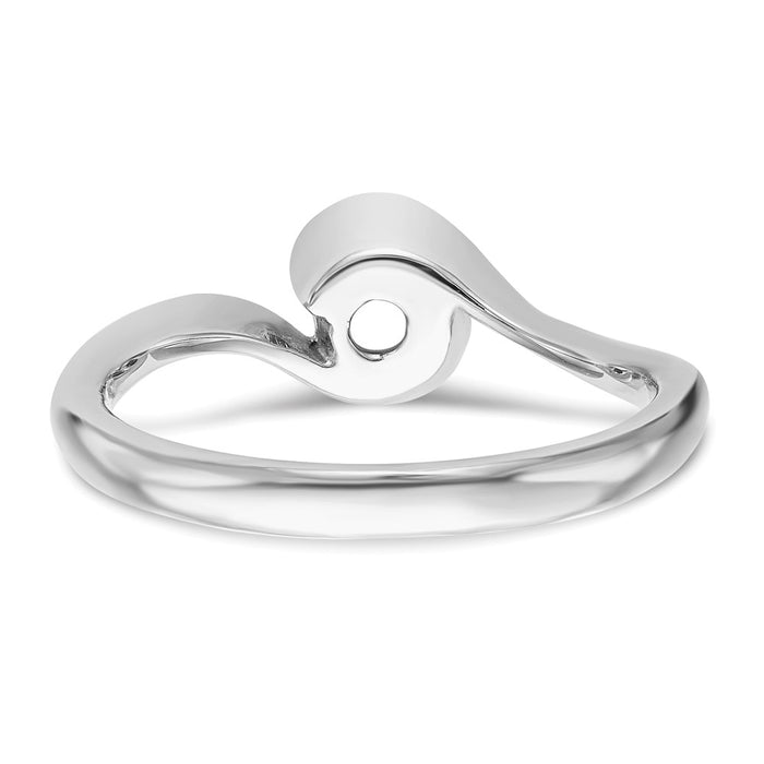 Buy Stylish 14K White Gold Half-Bezel Bypass Engagement Ring Setting for 1/2 Carat-5