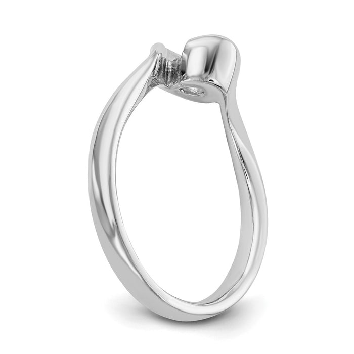 Buy Stylish 14K White Gold Half-Bezel Bypass Engagement Ring Setting for 1/2 Carat-6