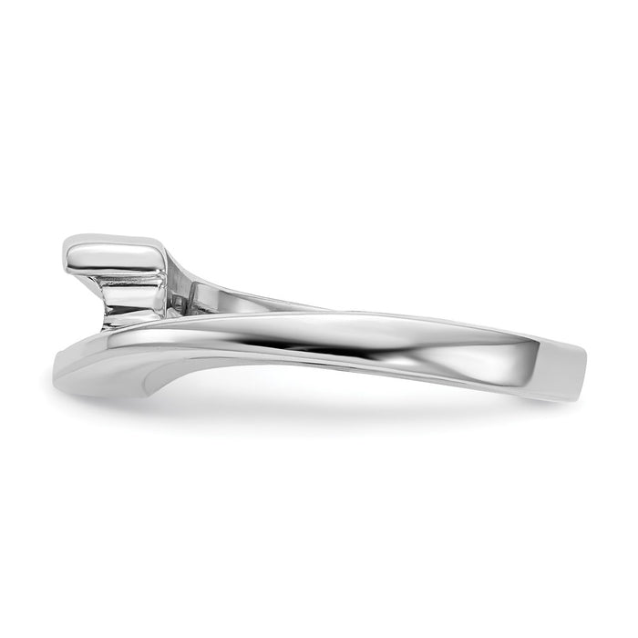 Buy Stylish 14K White Gold Half-Bezel Bypass Engagement Ring Setting 5mm-3