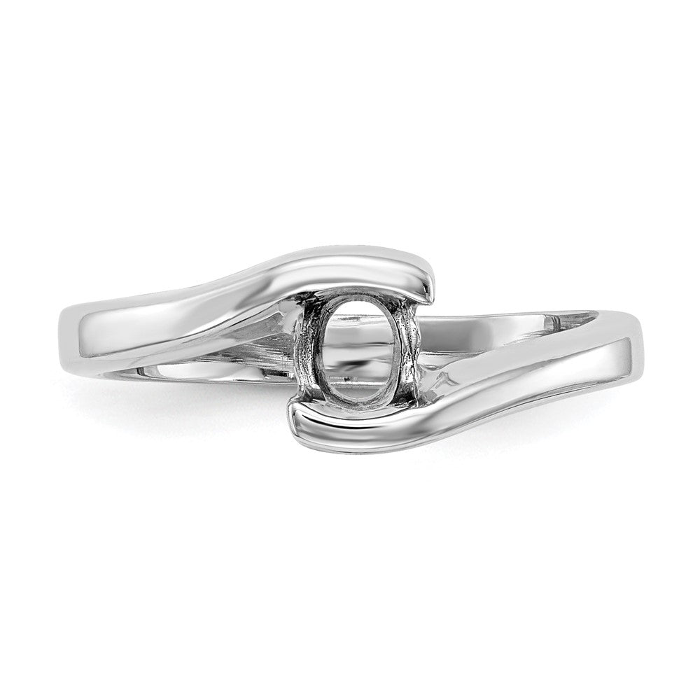 Buy Stylish 14K White Gold Half-Bezel Bypass Engagement Ring Setting 5mm