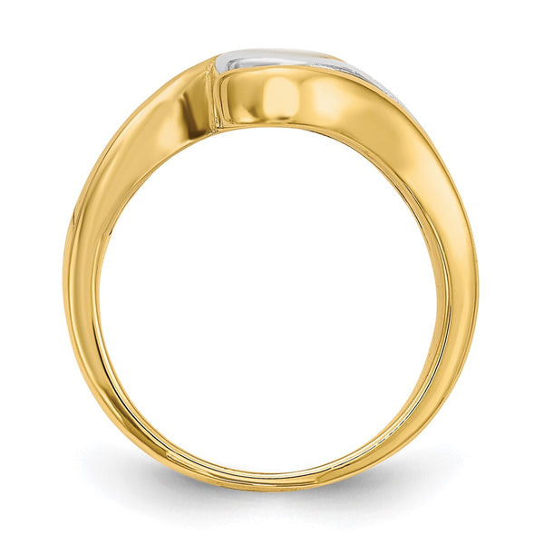 14K Two-Tone Bypass Solitaire Engagement Ring