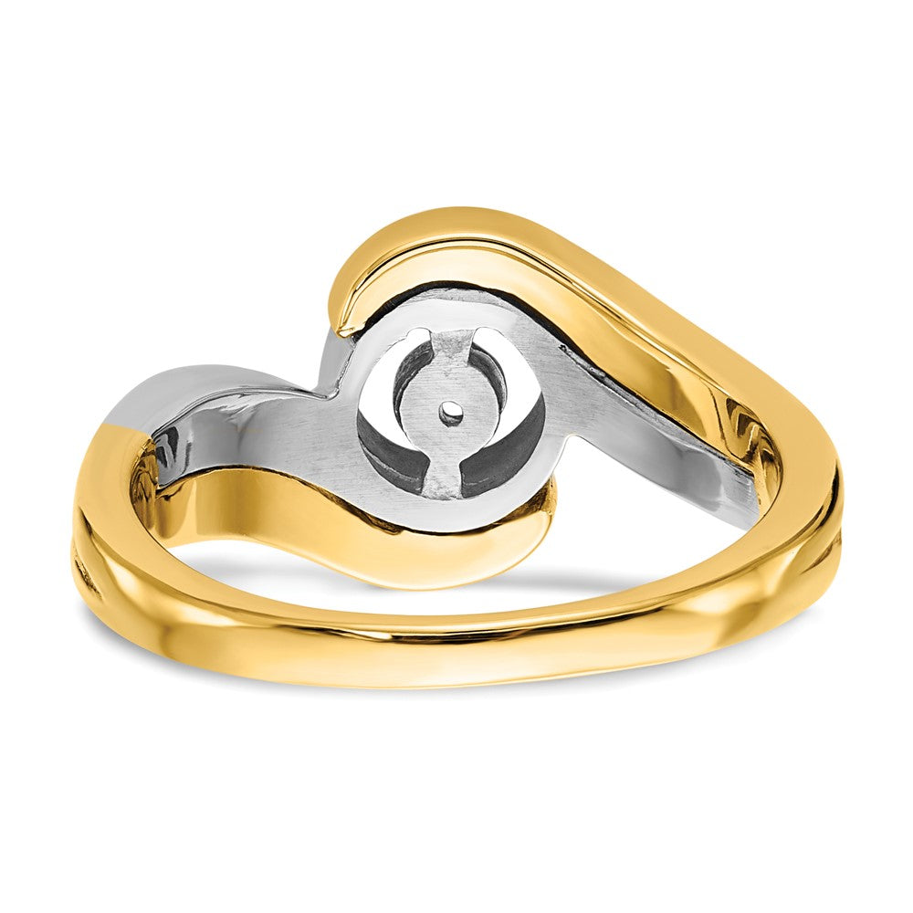 Buy Exclusive 14K Two-Tone Bypass Solitaire Engagement Ring - Stylish Design