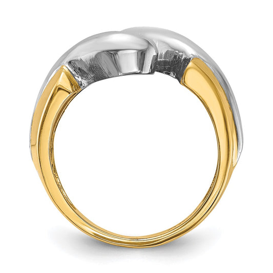 Buy Exclusive 14K Two-Tone Bypass Engagement Ring - Stylish Peg Set Design