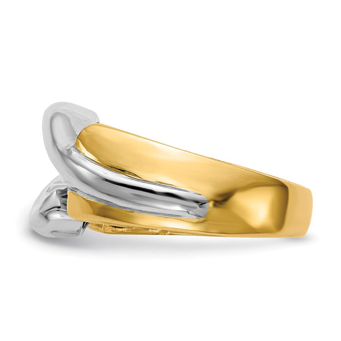 Buy Exclusive 14K Two-Tone Bypass Engagement Ring - Stylish Peg Set Design-3