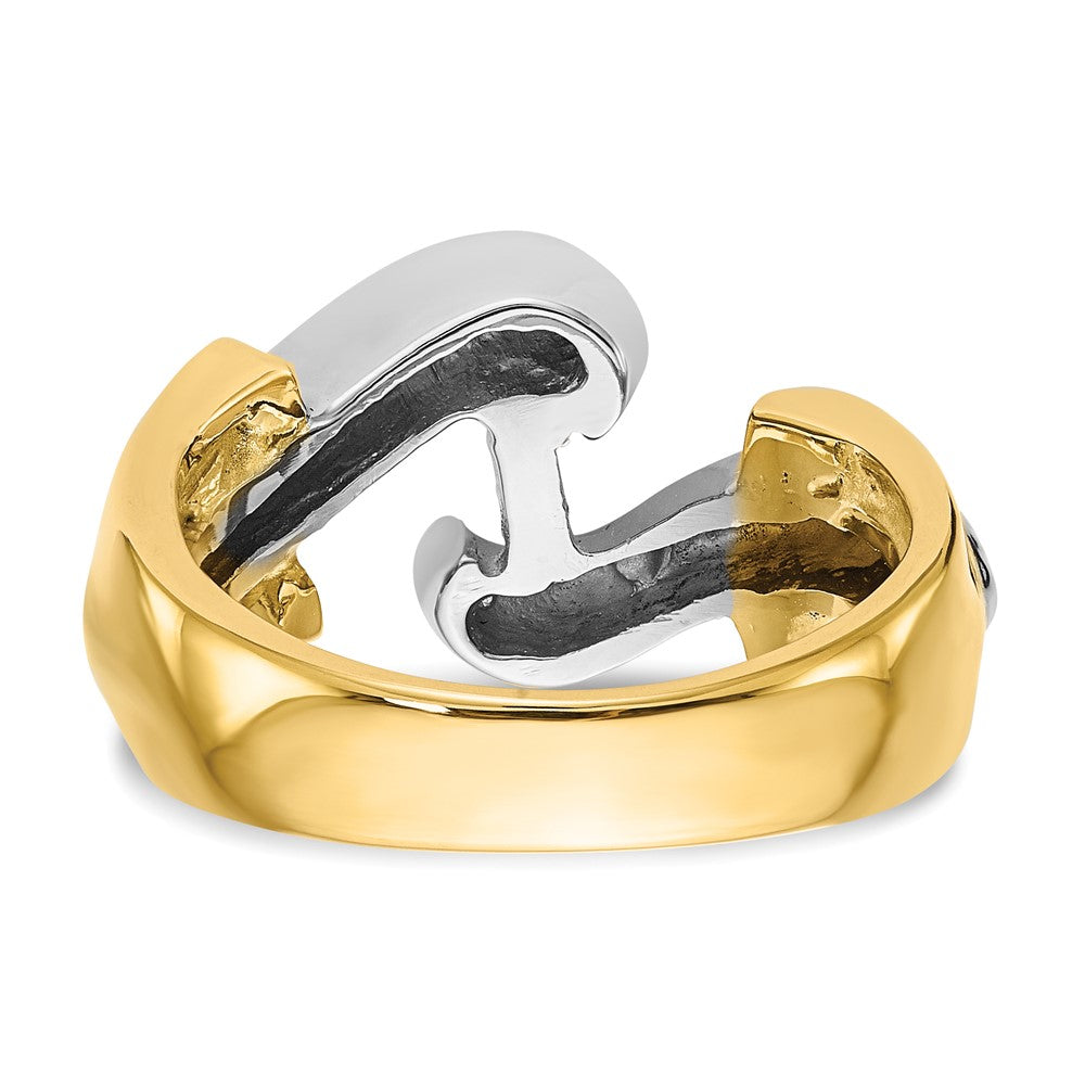 Buy Exclusive 14K Two-Tone Bypass Engagement Ring - Stylish Peg Set Design
