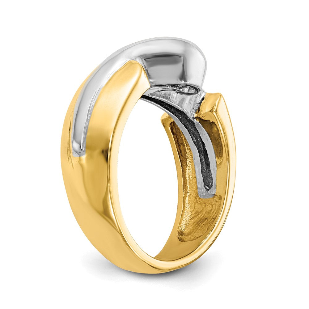 Buy Exclusive 14K Two-Tone Bypass Engagement Ring - Stylish Peg Set Design