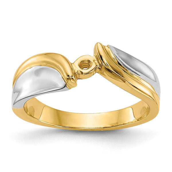 14K Two-Tone Bypass Engagement Ring Mounting
