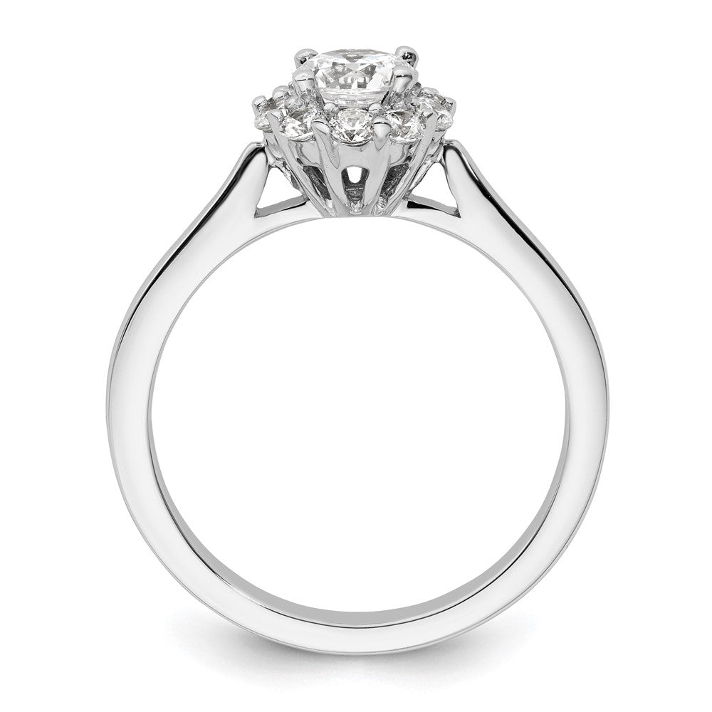 Exclusive 14K White Gold Halo Engagement Ring | 1/2 Carat Center & 1/3 Carat Accents - Stylish Value!